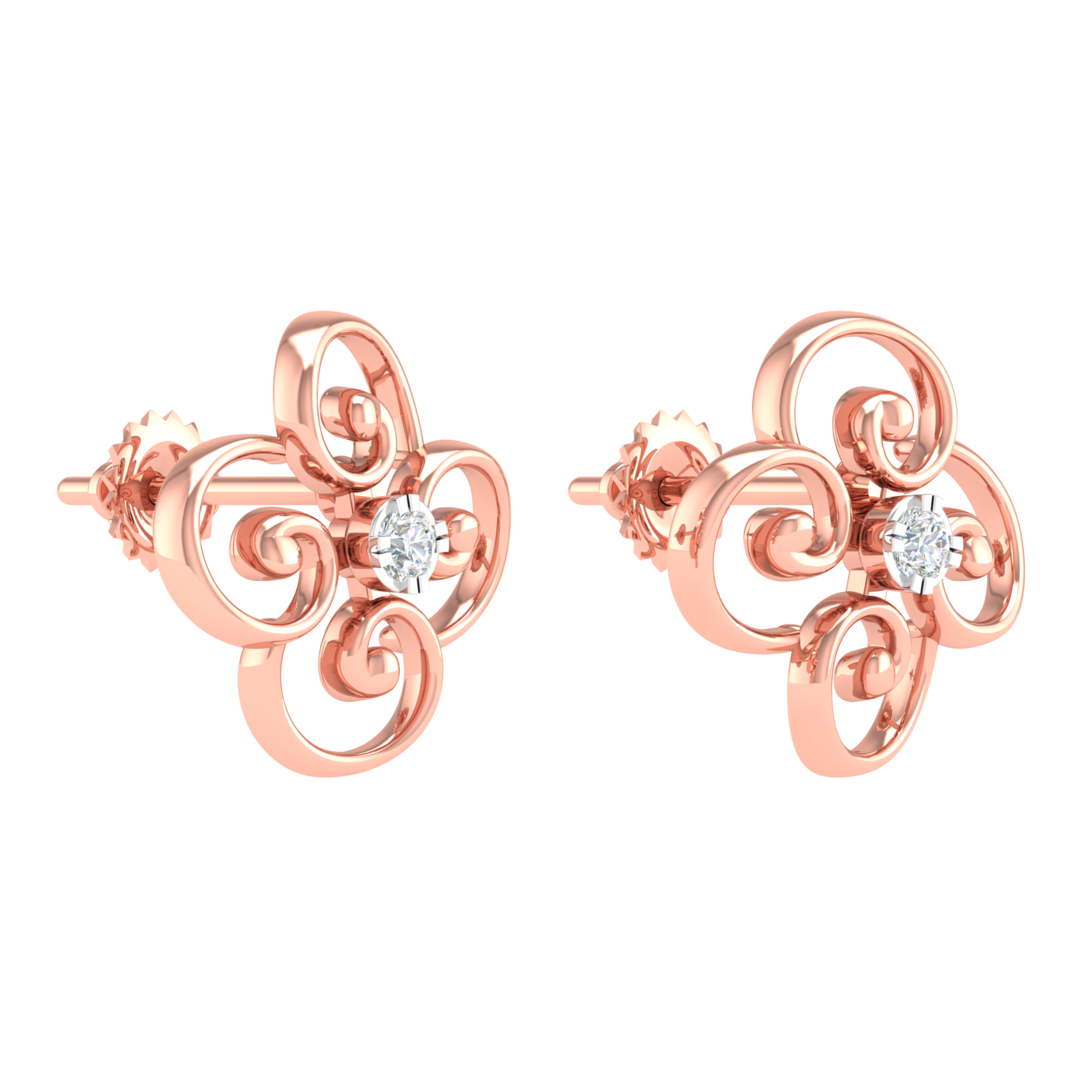 18KT ROSE GOLD RORY REAL DIAMOND EARRINGS