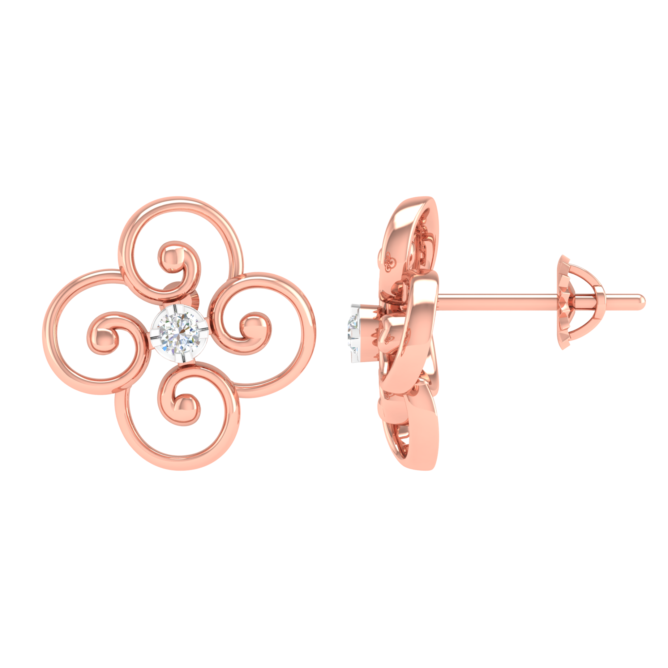 18KT ROSE GOLD RORY REAL DIAMOND EARRINGS