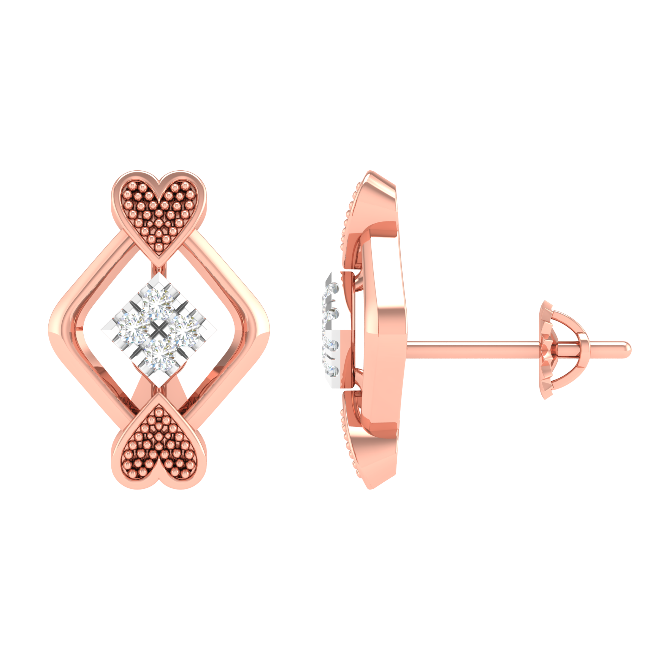 18KT ROSE GOLD KIRA REAL DIAMOND EARRINGS