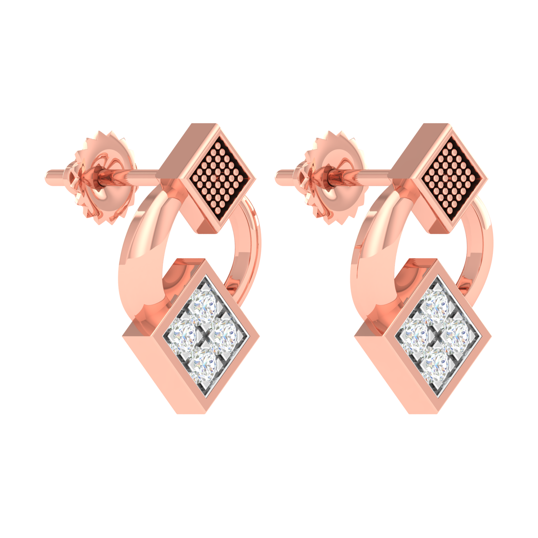 18KT ROSE GOLD LEXI REAL DIAMOND EARRINGS