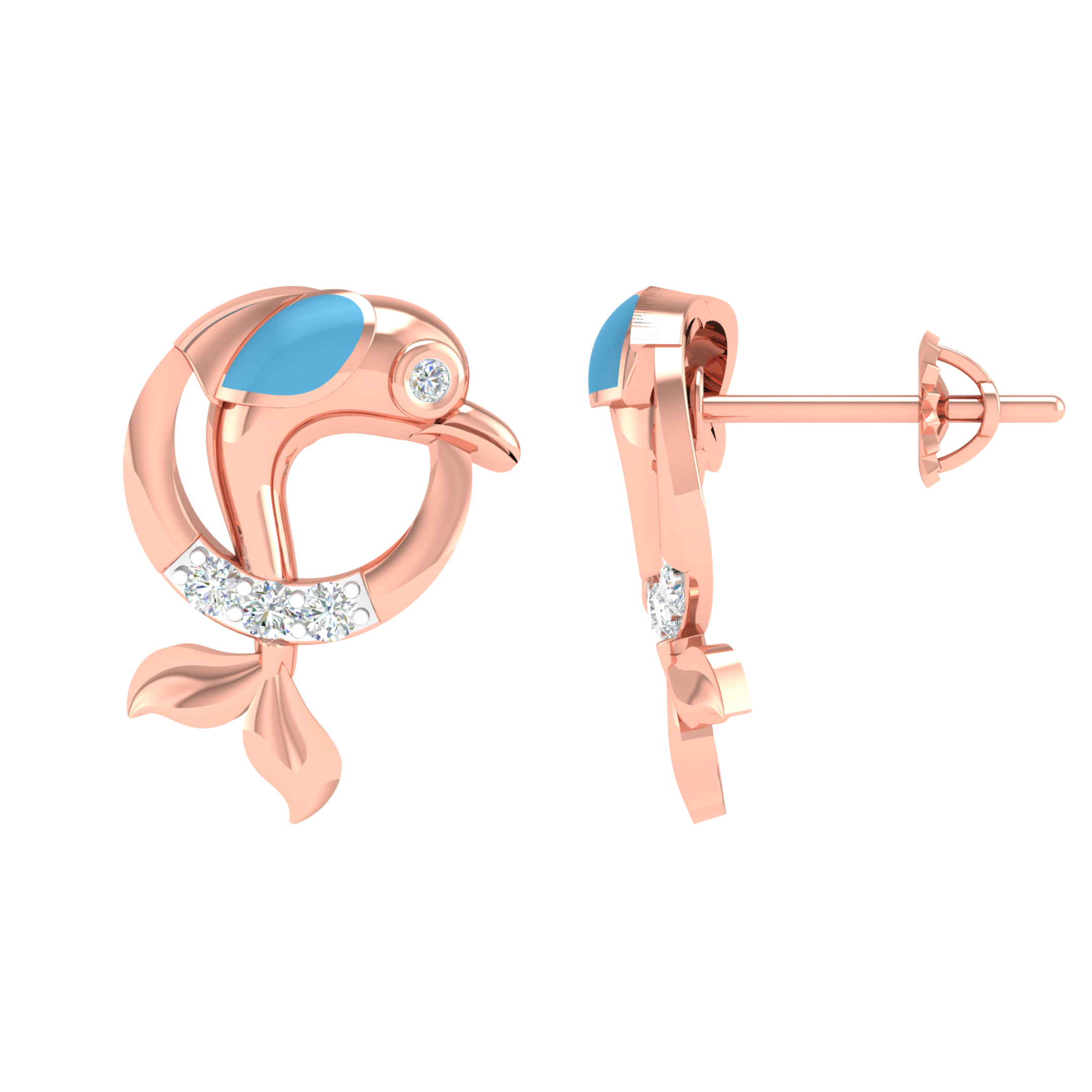 18KT ROSE GOLD MILANI REAL DIAMOND EARRINGS