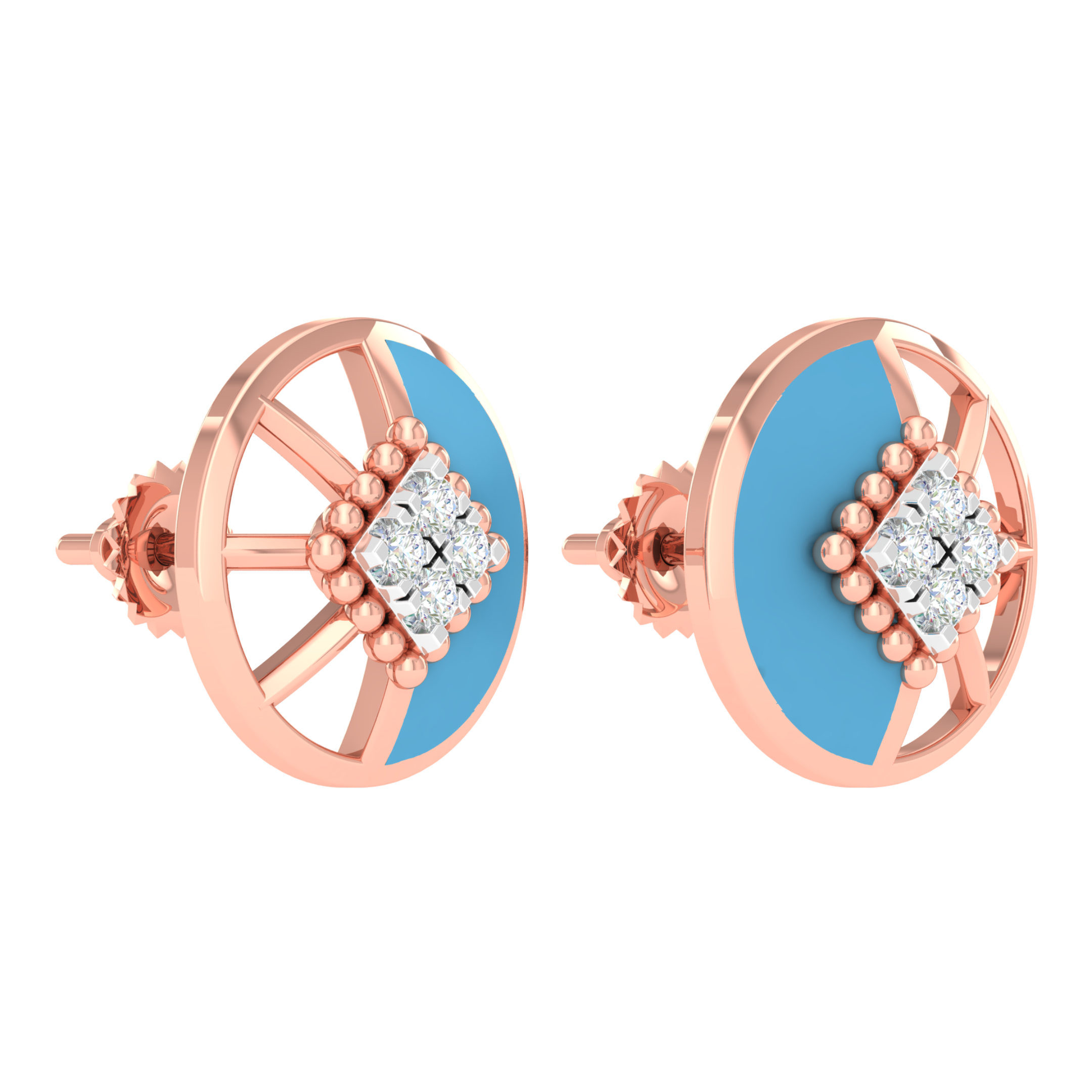 18KT ROSE GOLD SARAH REAL DIAMOND EARRINGS