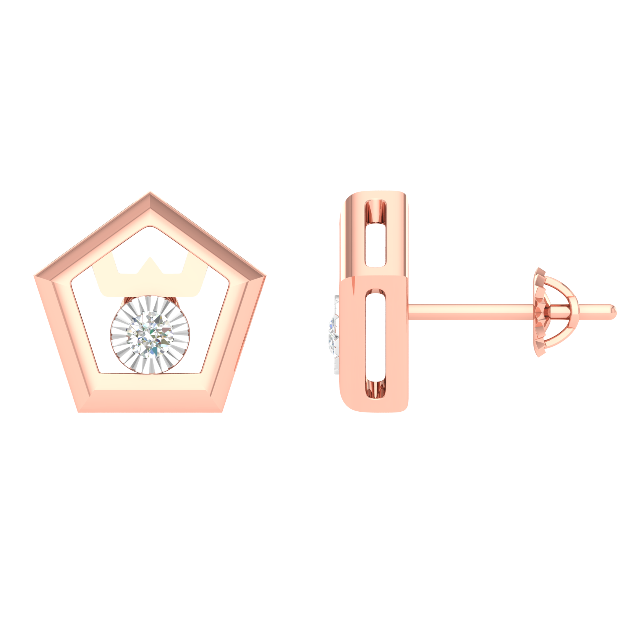 18KT ROSE GOLD REINA REAL DIAMOND EARRINGS