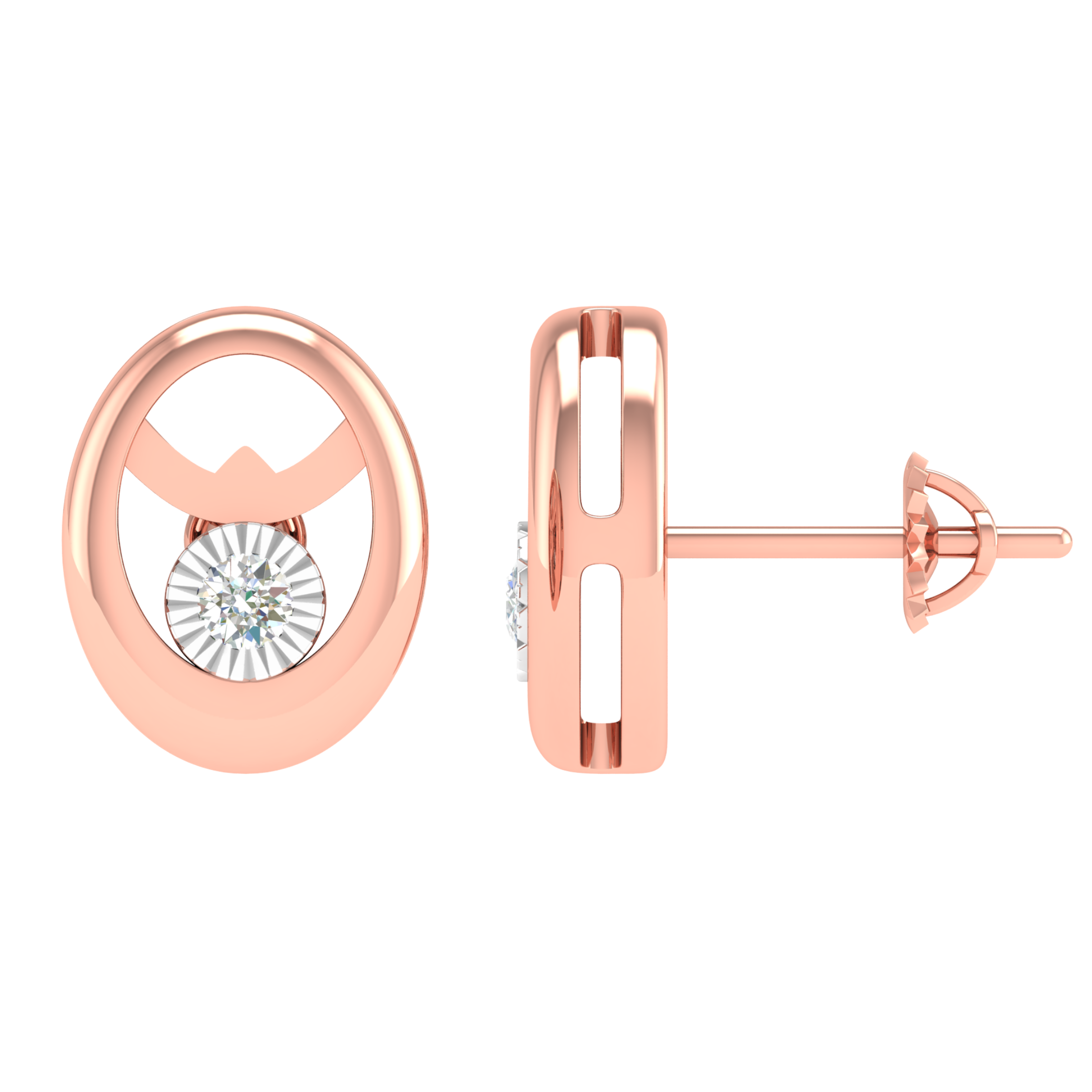 18KT ROSE GOLD ARYA REAL DIAMOND EARRINGS