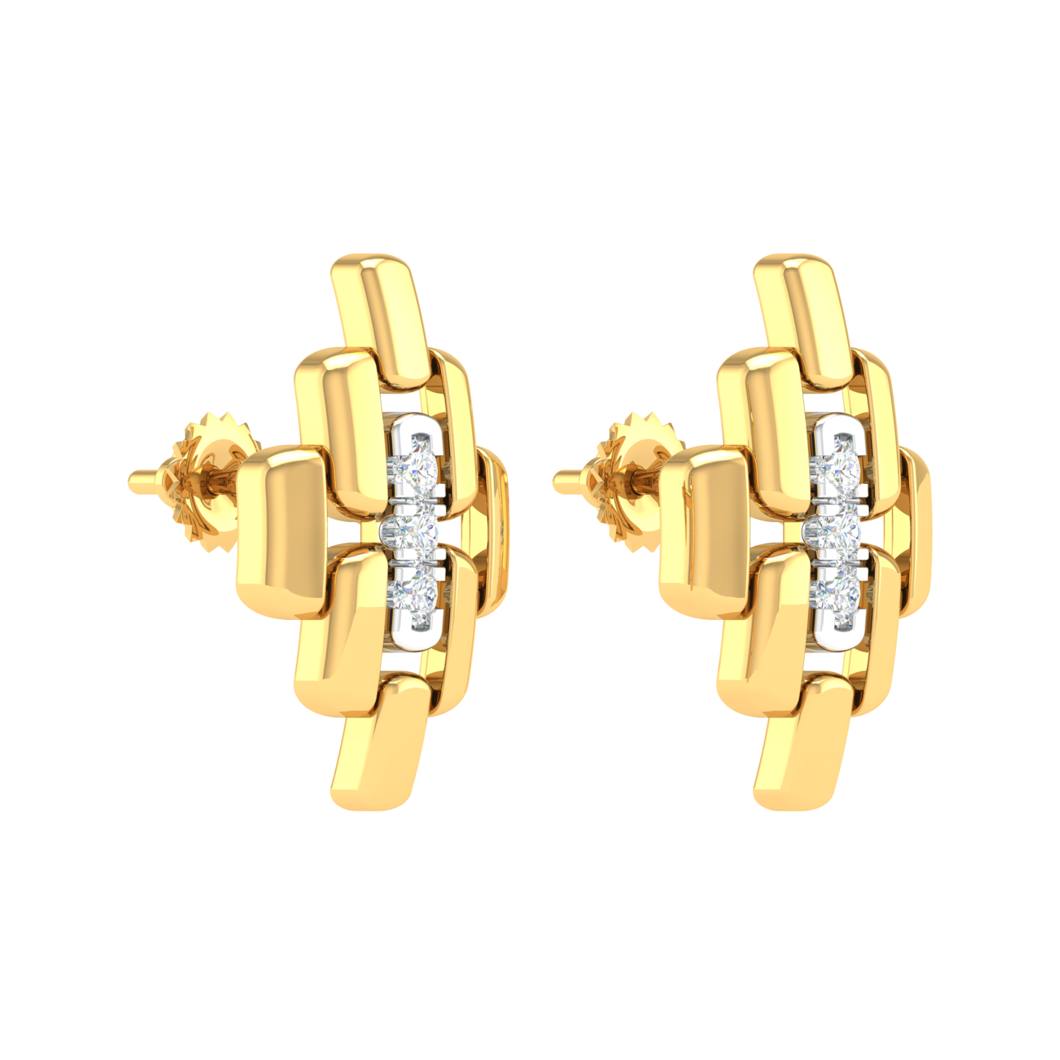 18KT YELLOW GOLD CELINE REAL DIAMOND EARRINGS