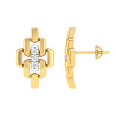 18KT YELLOW GOLD CELINE REAL DIAMOND EARRINGS