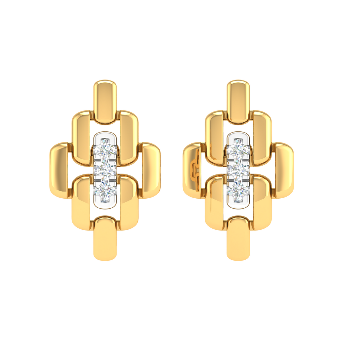 18KT YELLOW GOLD CELINE REAL DIAMOND EARRINGS