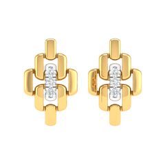 18KT YELLOW GOLD CELINE REAL DIAMOND EARRINGS