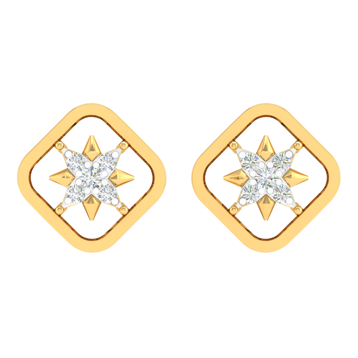 18KT YELLOW GOLD RYLEE REAL DIAMOND EARRINGS