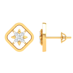 18KT YELLOW GOLD RYLEE REAL DIAMOND EARRINGS