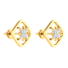 18KT YELLOW GOLD RYLEE REAL DIAMOND EARRINGS