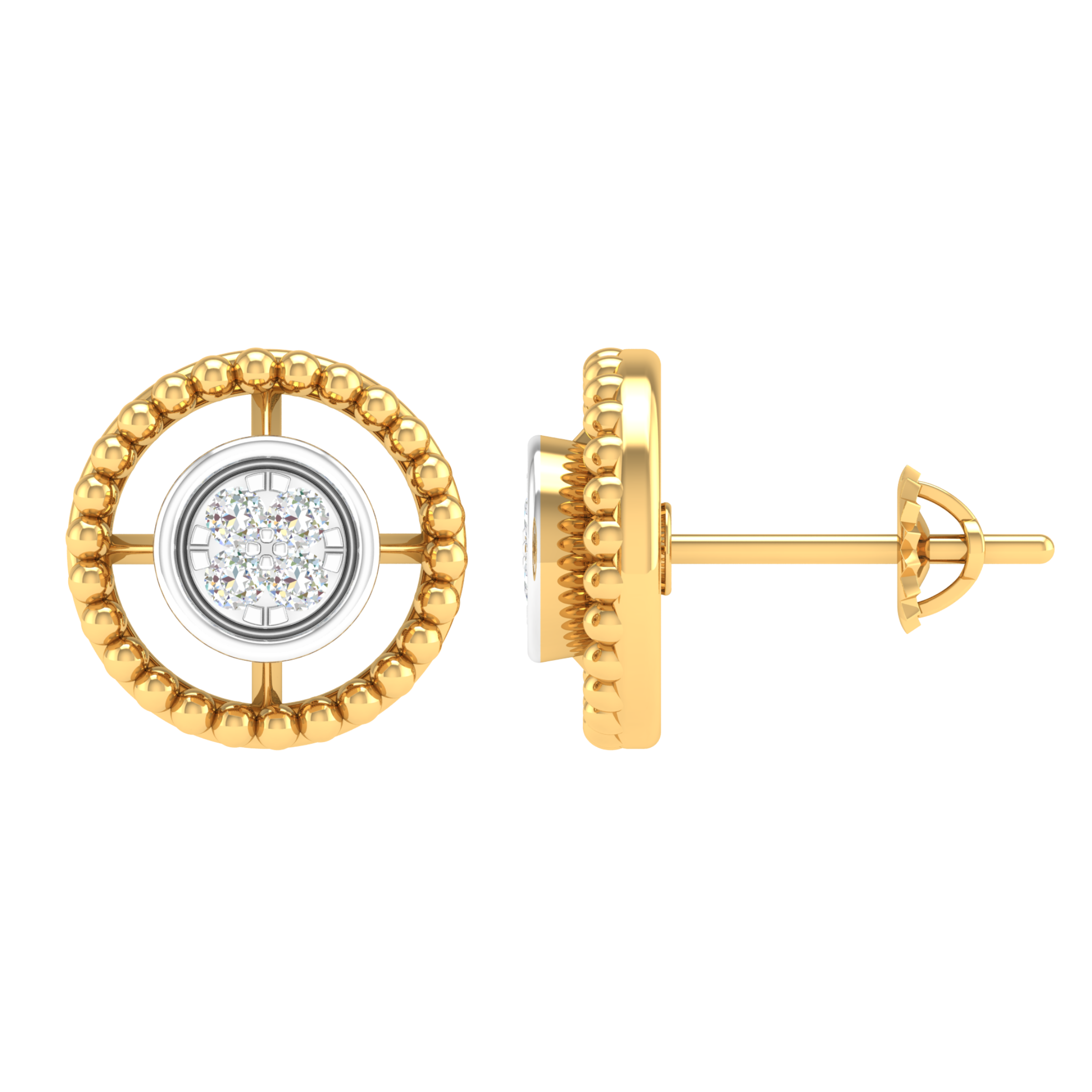 18KT YELLOW GOLD ROSIE REAL DIAMOND EARRINGS