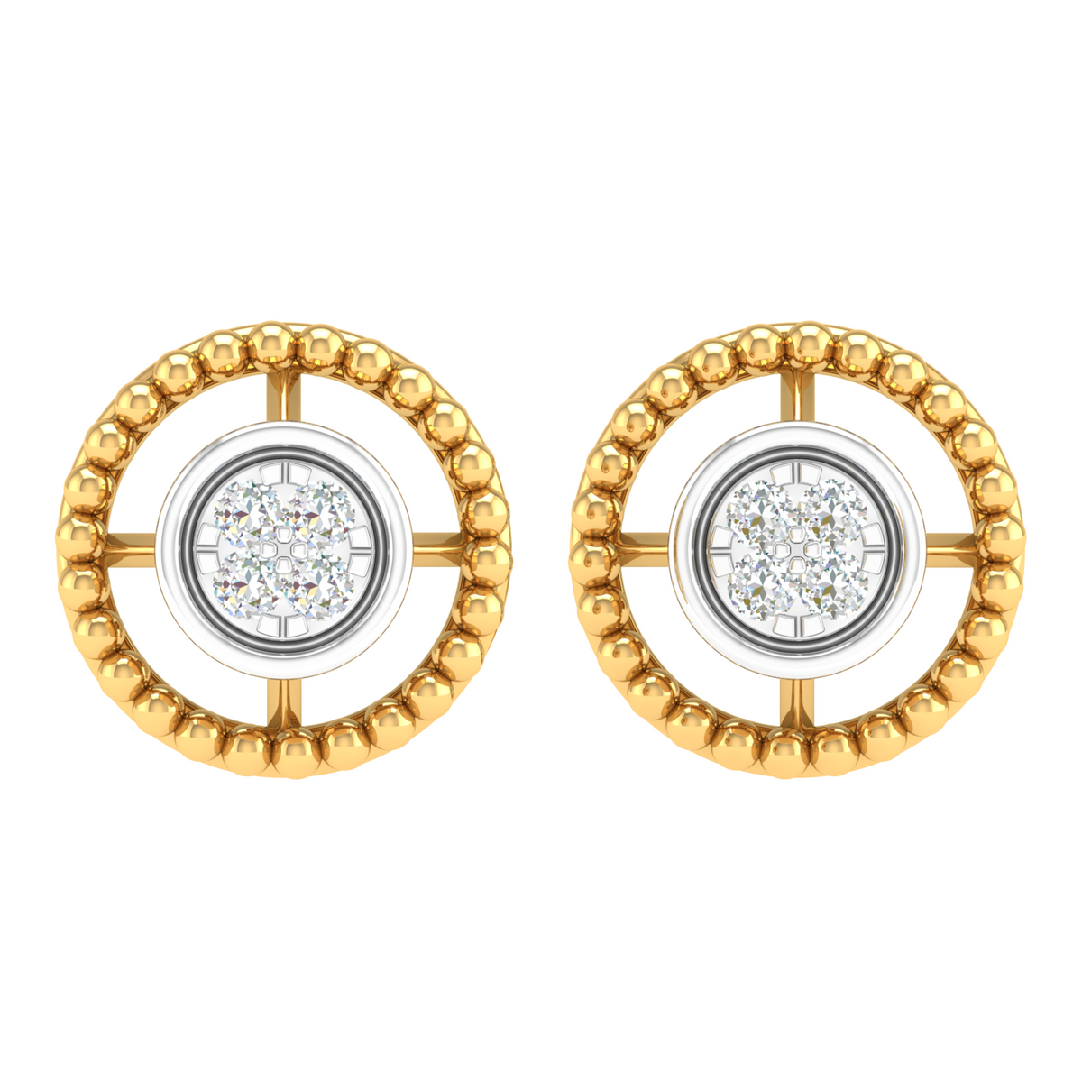 18KT YELLOW GOLD ROSIE REAL DIAMOND EARRINGS