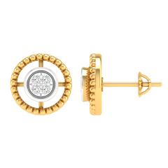 18KT YELLOW GOLD ROSIE REAL DIAMOND EARRINGS