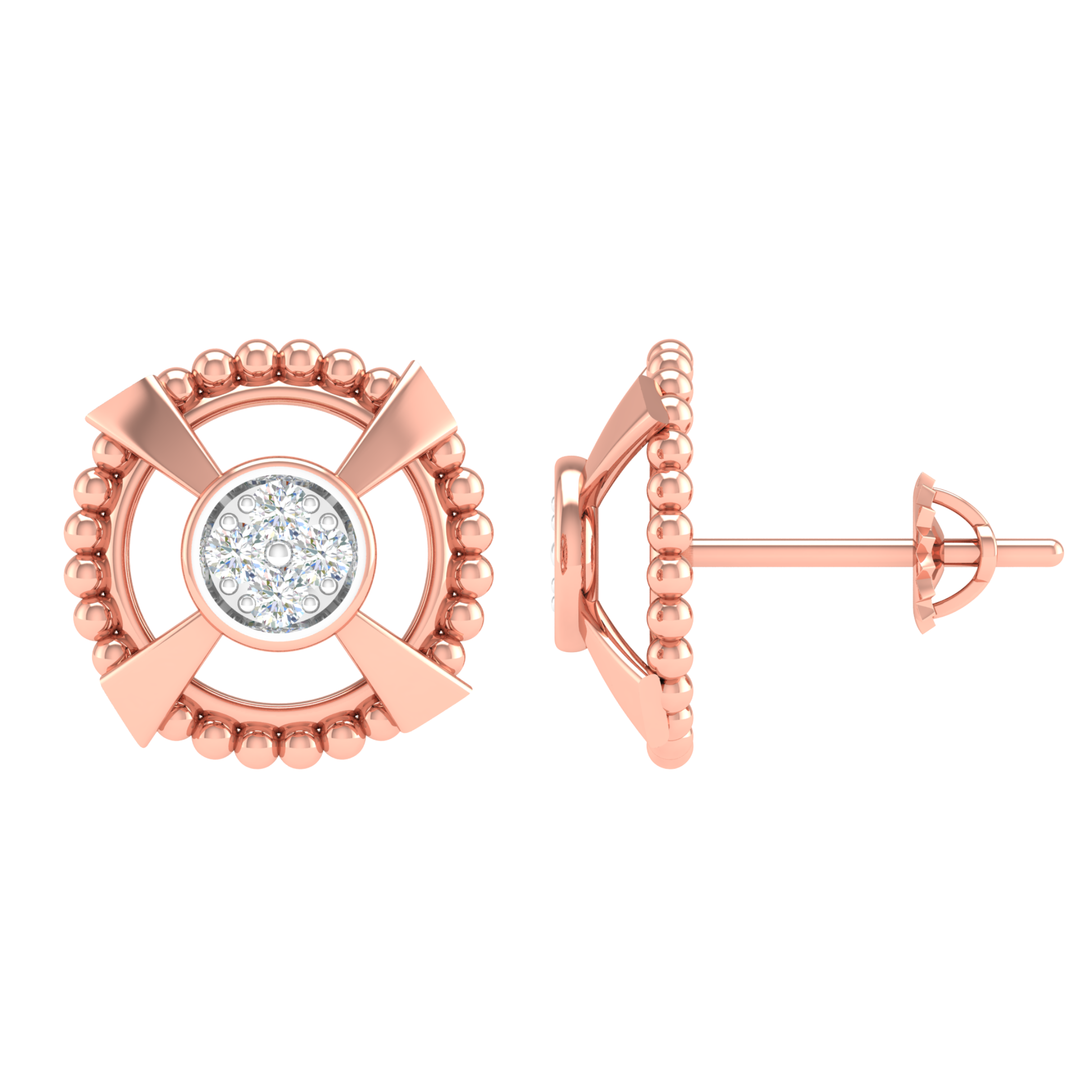 18KT ROSE GOLD LIANA REAL DIAMOND EARRINGS