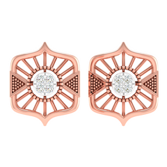 18KT ROSE GOLD NAVY REAL DIAMOND EARRINGS