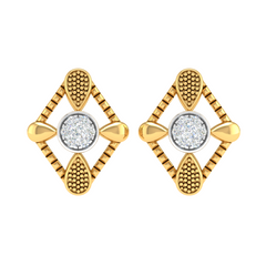 18KT YELLOW GOLD EVIE REAL DIAMOND  EARRINGS