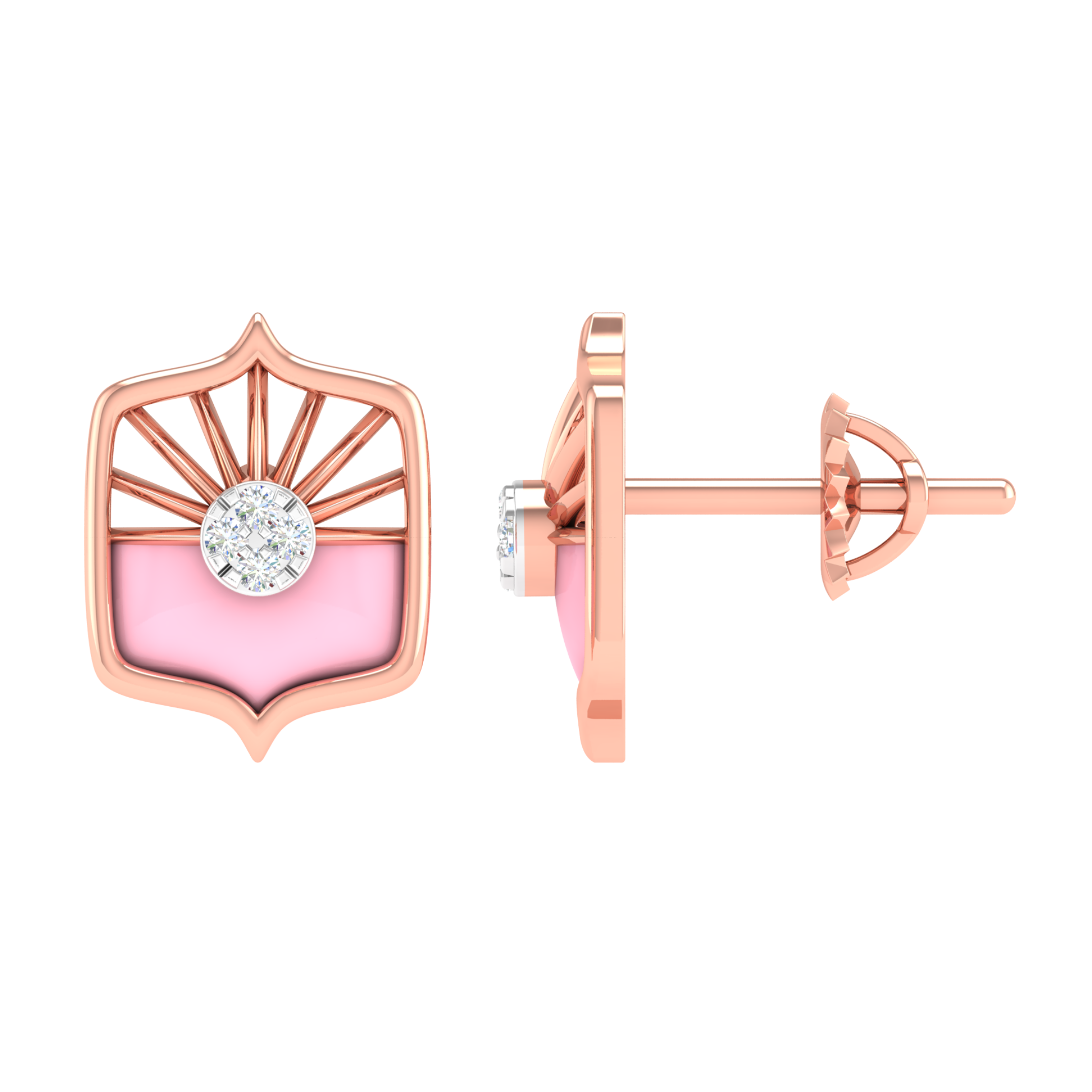 18KT ROSE GOLD ROSALINE REAL DIAMOND EARRINGS