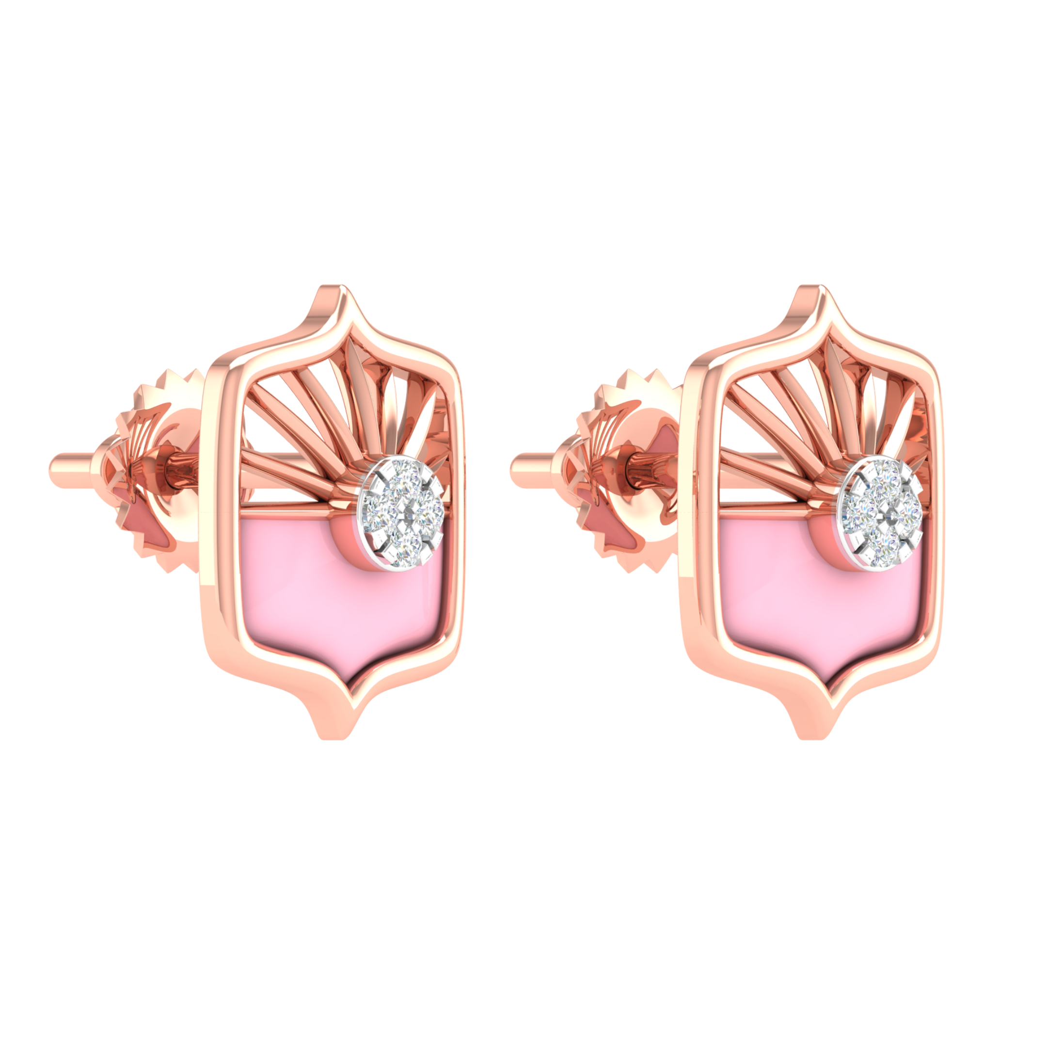 18KT ROSE GOLD ROSALINE REAL DIAMOND EARRINGS