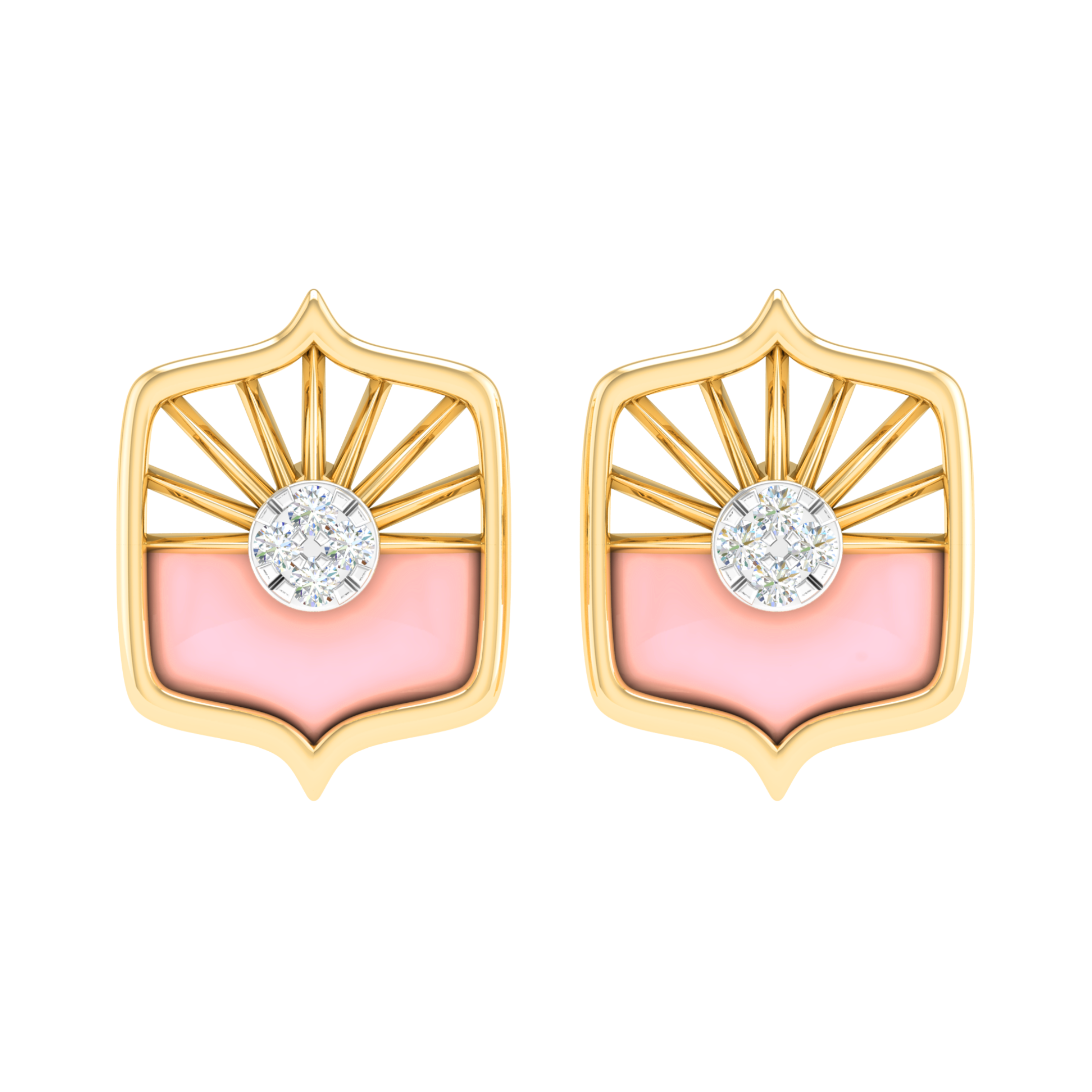 18KT ROSE GOLD ROSALINE REAL DIAMOND EARRINGS