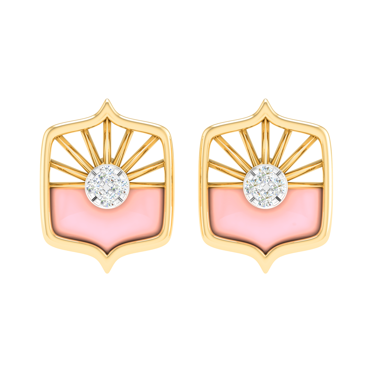 18KT ROSE GOLD ROSALINE REAL DIAMOND EARRINGS