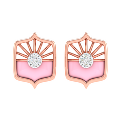 18KT ROSE GOLD ROSALINE REAL DIAMOND EARRINGS