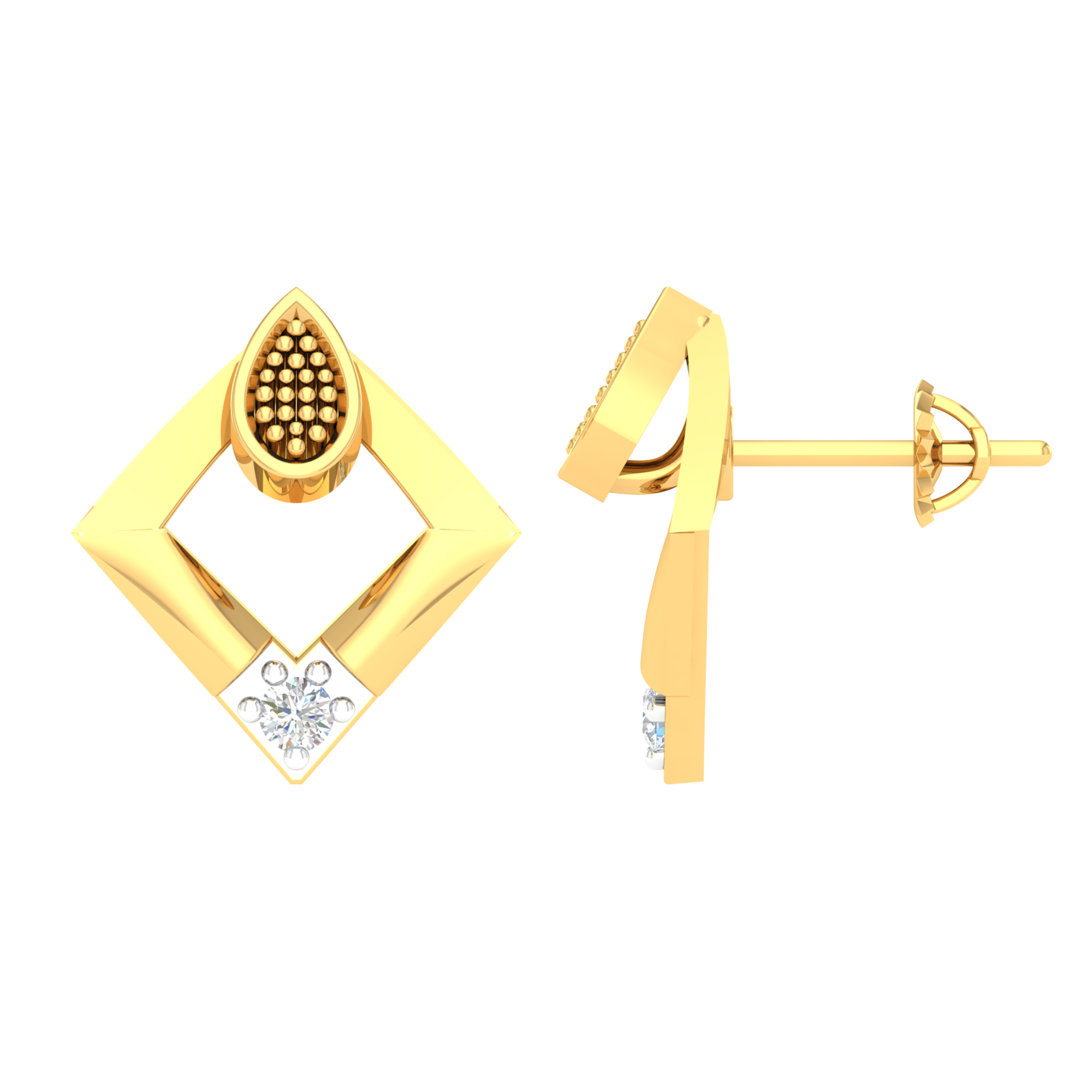 18KT YELLOW GOLD CIARA REAL DIAMOND EARRINGS