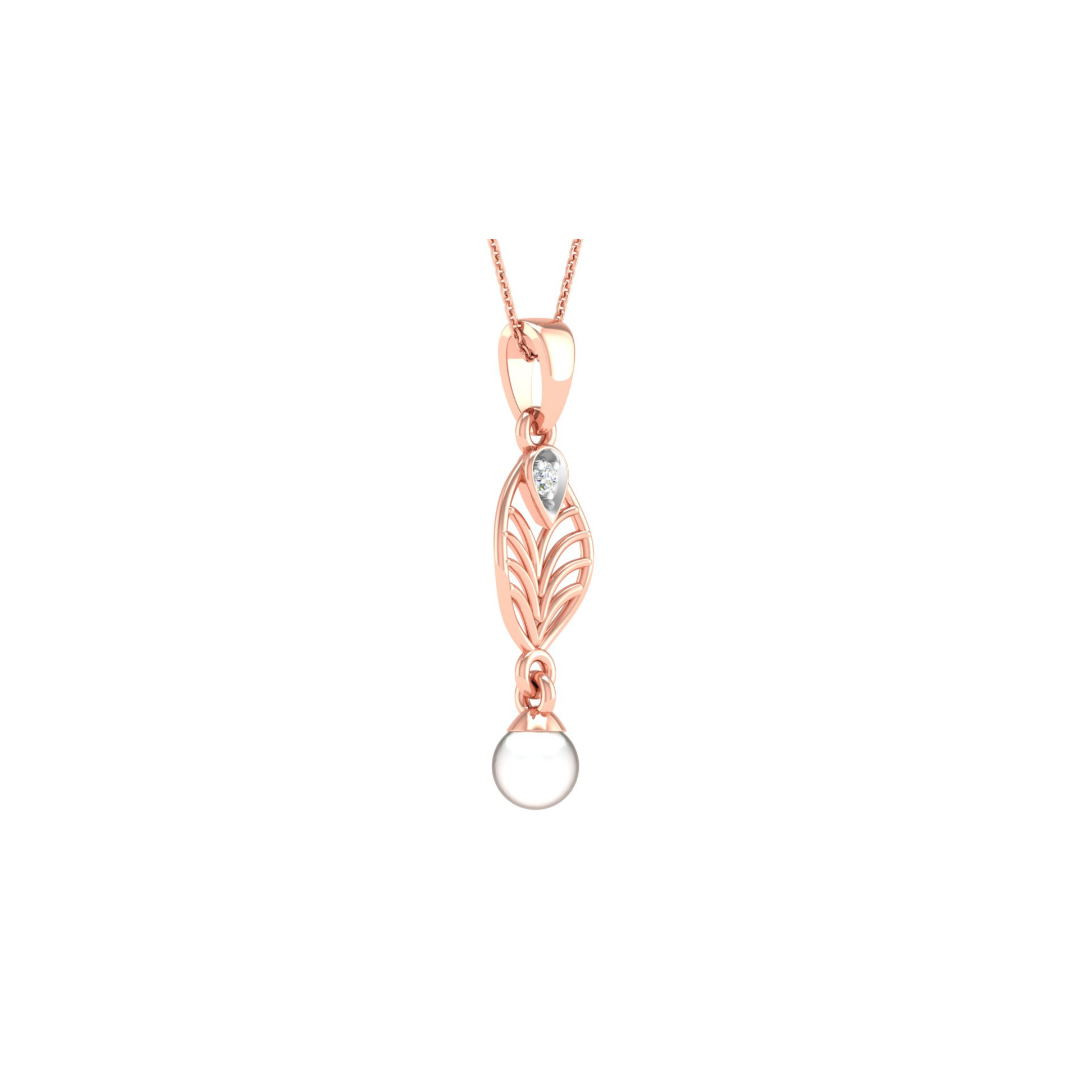 18KT ROSE GOLD AZALEA REAL DIAMOND PENDANT