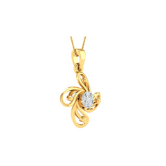 18KT YELLOW GOLD ALFREDA REAL DIAMOND PENDANT