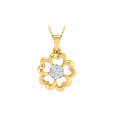 18KT YELLOW GOLD CHELSEA REAL DIAMOND PENDANT