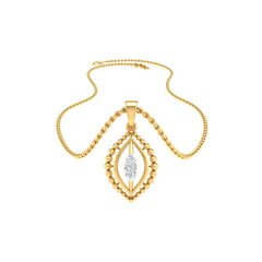 18KT YELLOW GOLD BERTHA REAL DIAMOND PENDANT