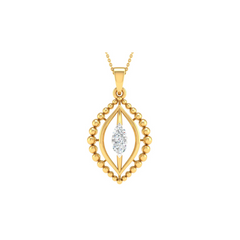 18KT YELLOW GOLD BERTHA REAL DIAMOND PENDANT