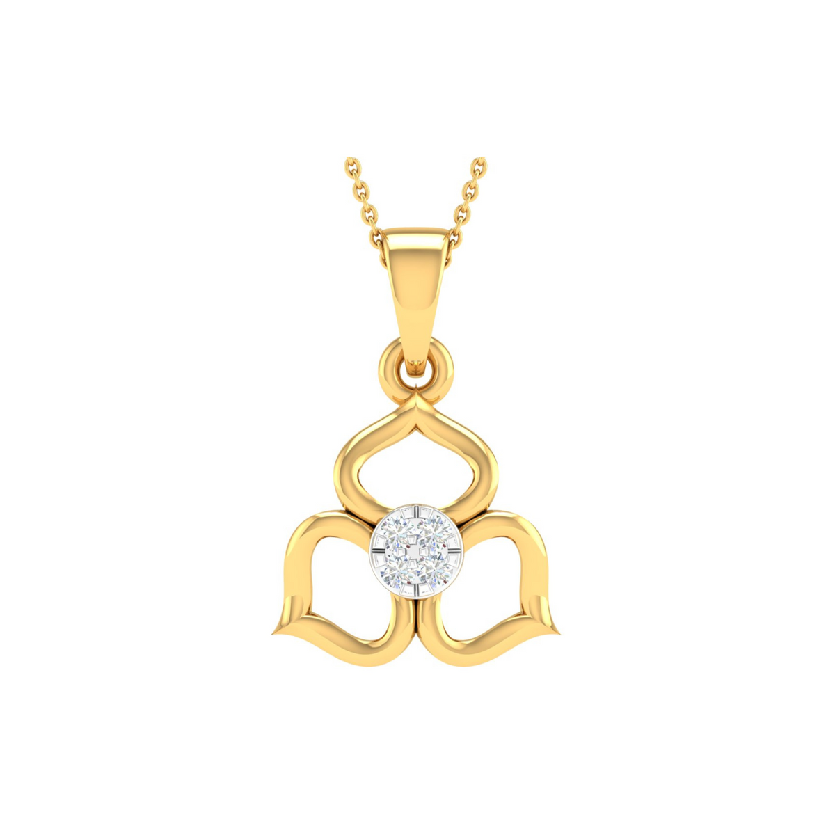 18KT YELLOW GOLD EDEN REAL DIAMOND PENDANT