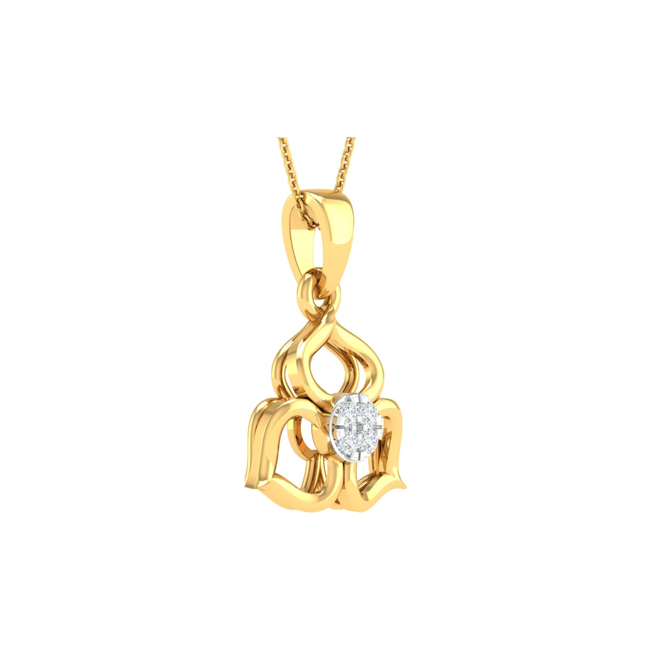 18KT YELLOW GOLD EDEN REAL DIAMOND PENDANT