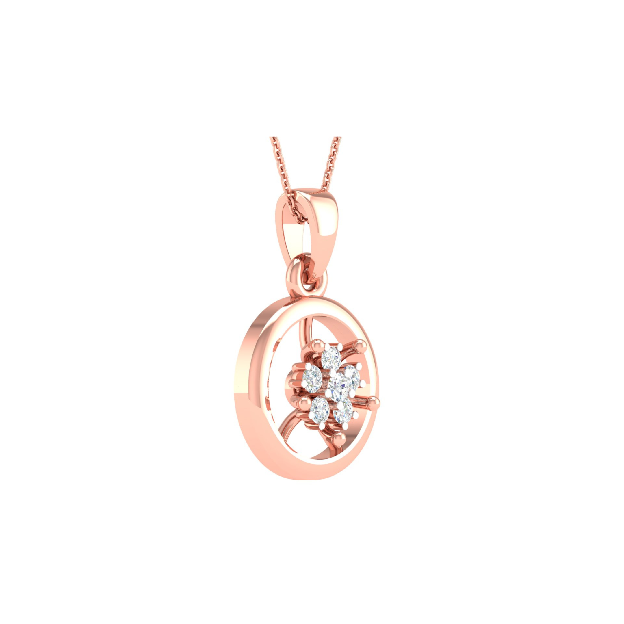 18KT ROSE GOLD BRITTA REAL DIAMOND PENDANT