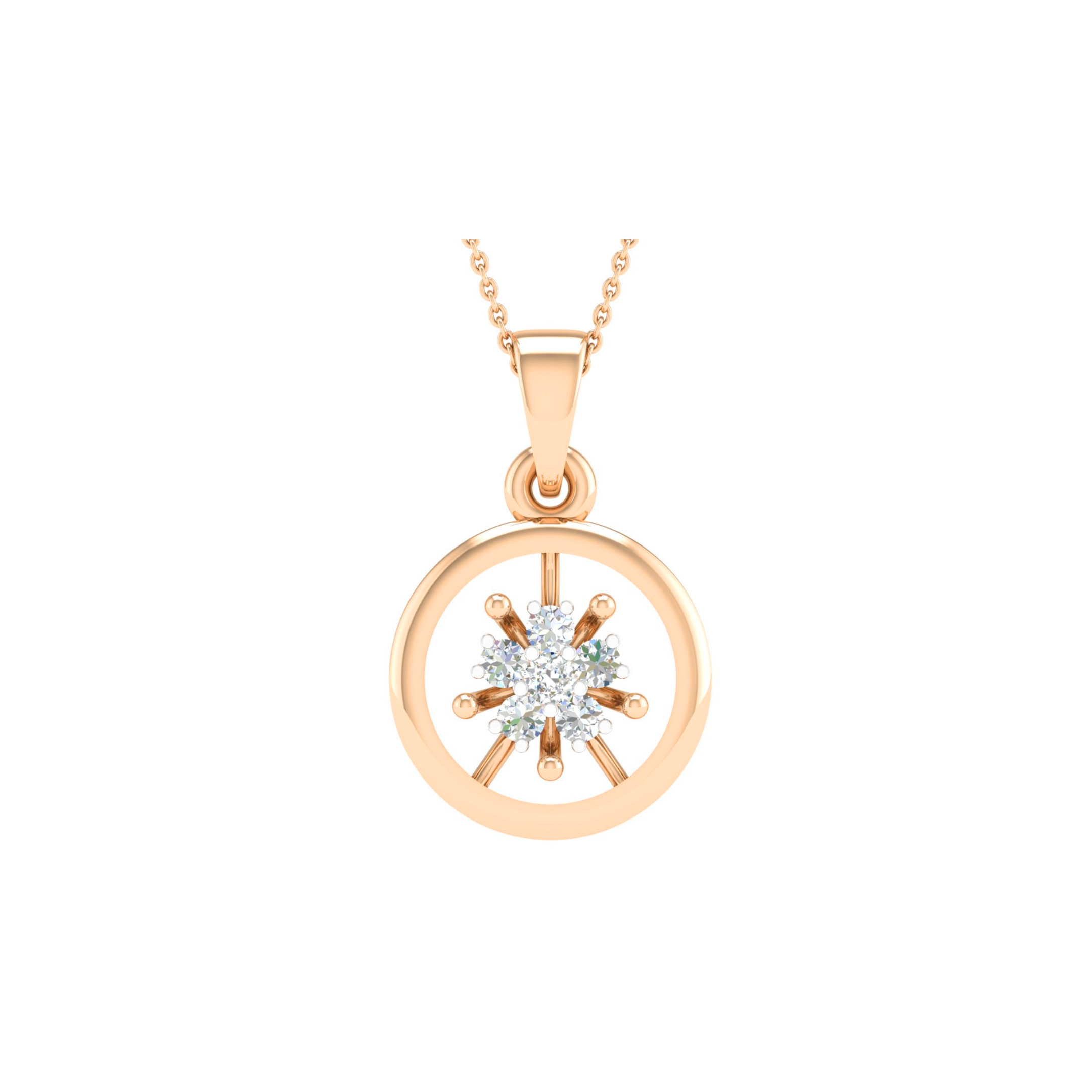 18KT ROSE GOLD BRITTA REAL DIAMOND PENDANT