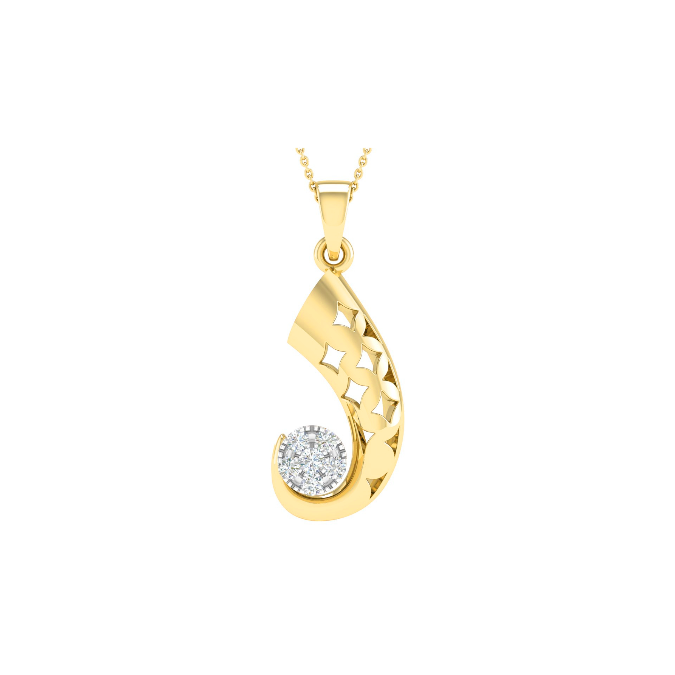 18KT ROSE GOLD ARIA REAL DIAMOND PENDANT