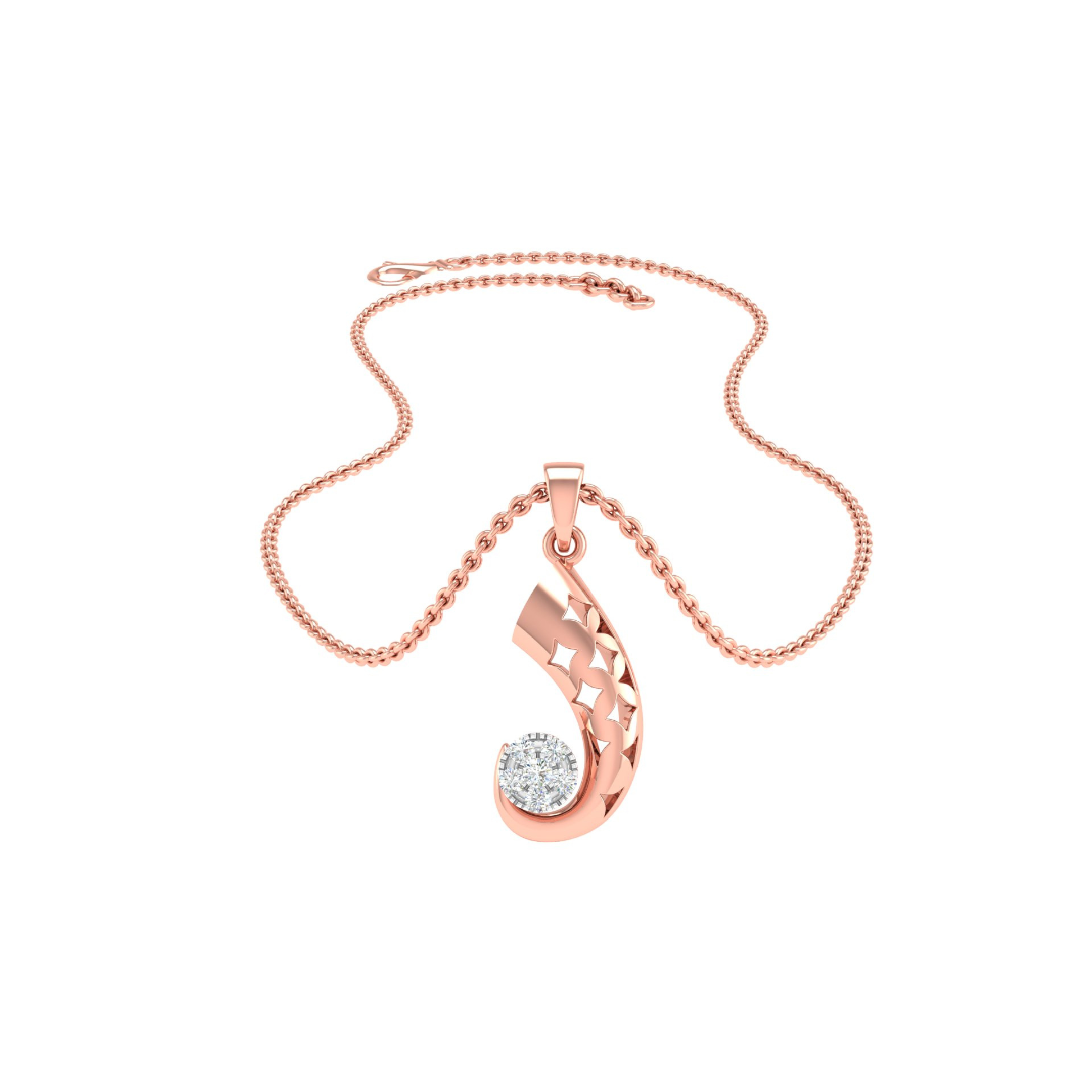 18KT ROSE GOLD ARIA REAL DIAMOND PENDANT