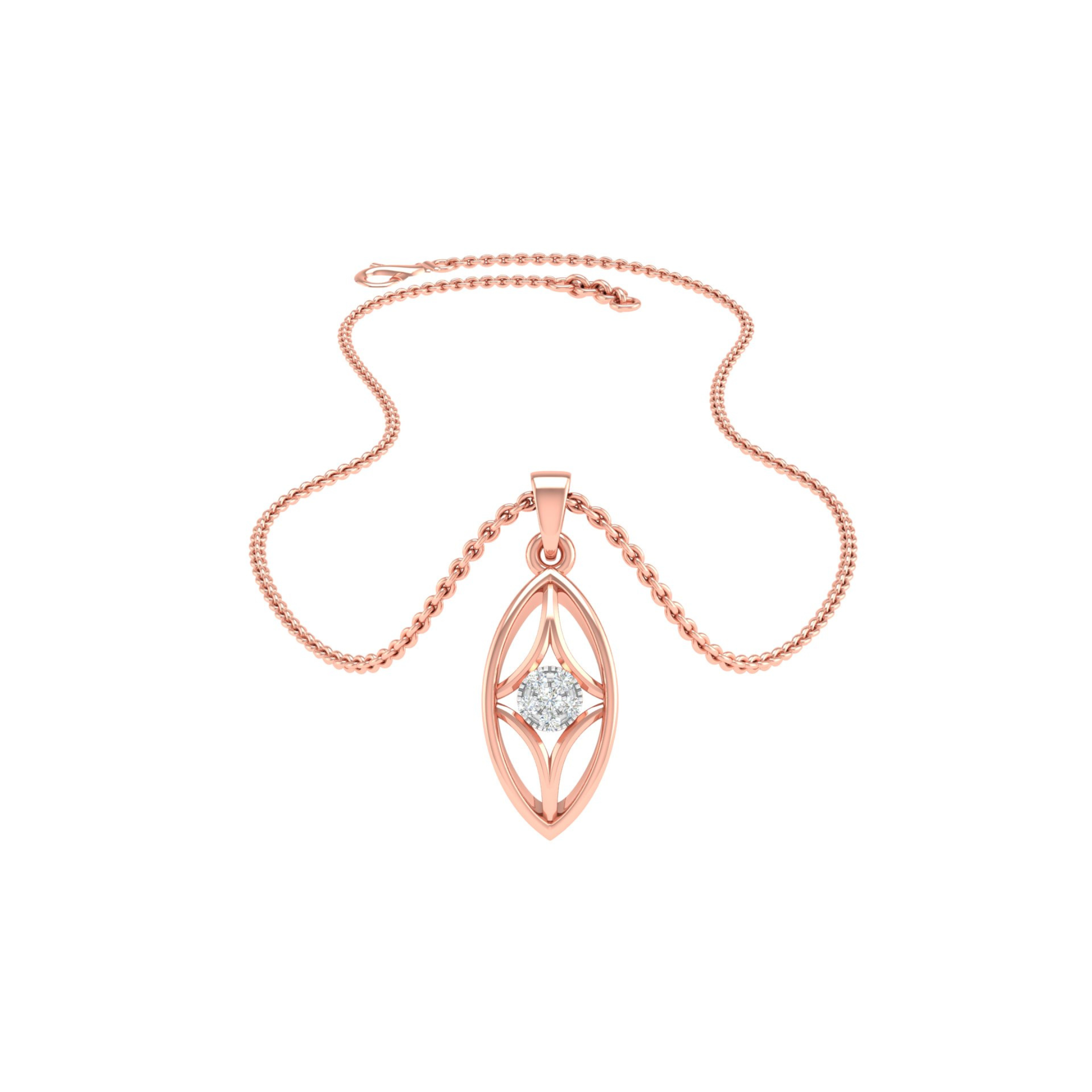 18KT ROSE GOLD SARAH REAL DIAMOND PENDANT