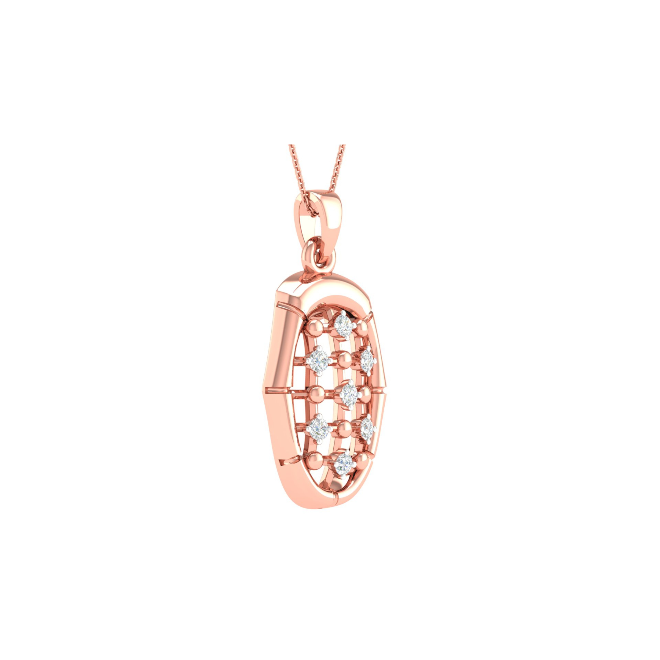 18KT ROSE GOLD HAZEL REAL DIAMOND PENDANT