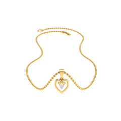 18KT YELLOW GOLD LOVE REAL DIAMOND PENDANT