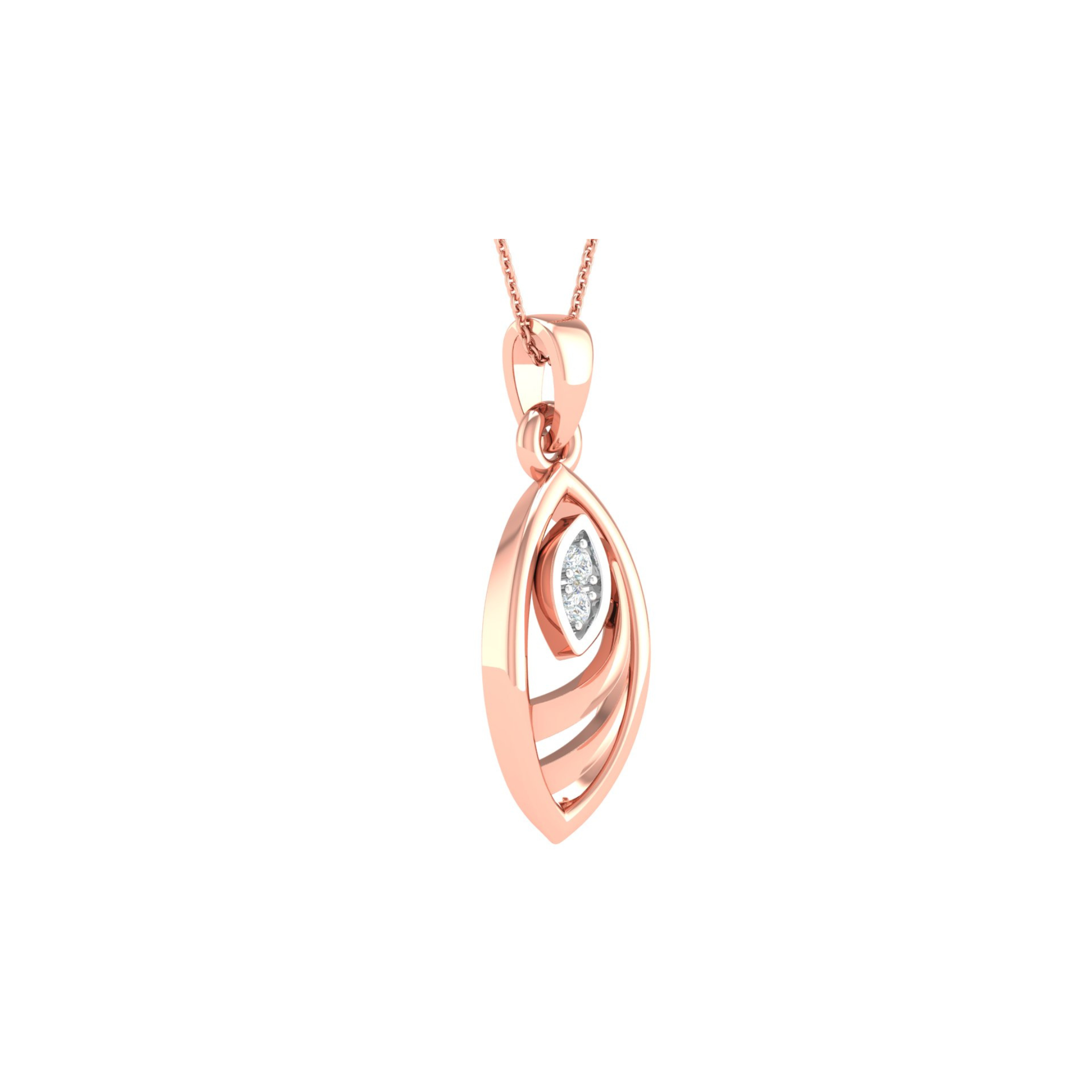 18KT ROSE GOLD ARIEL REAL DIAMOND PENDANT