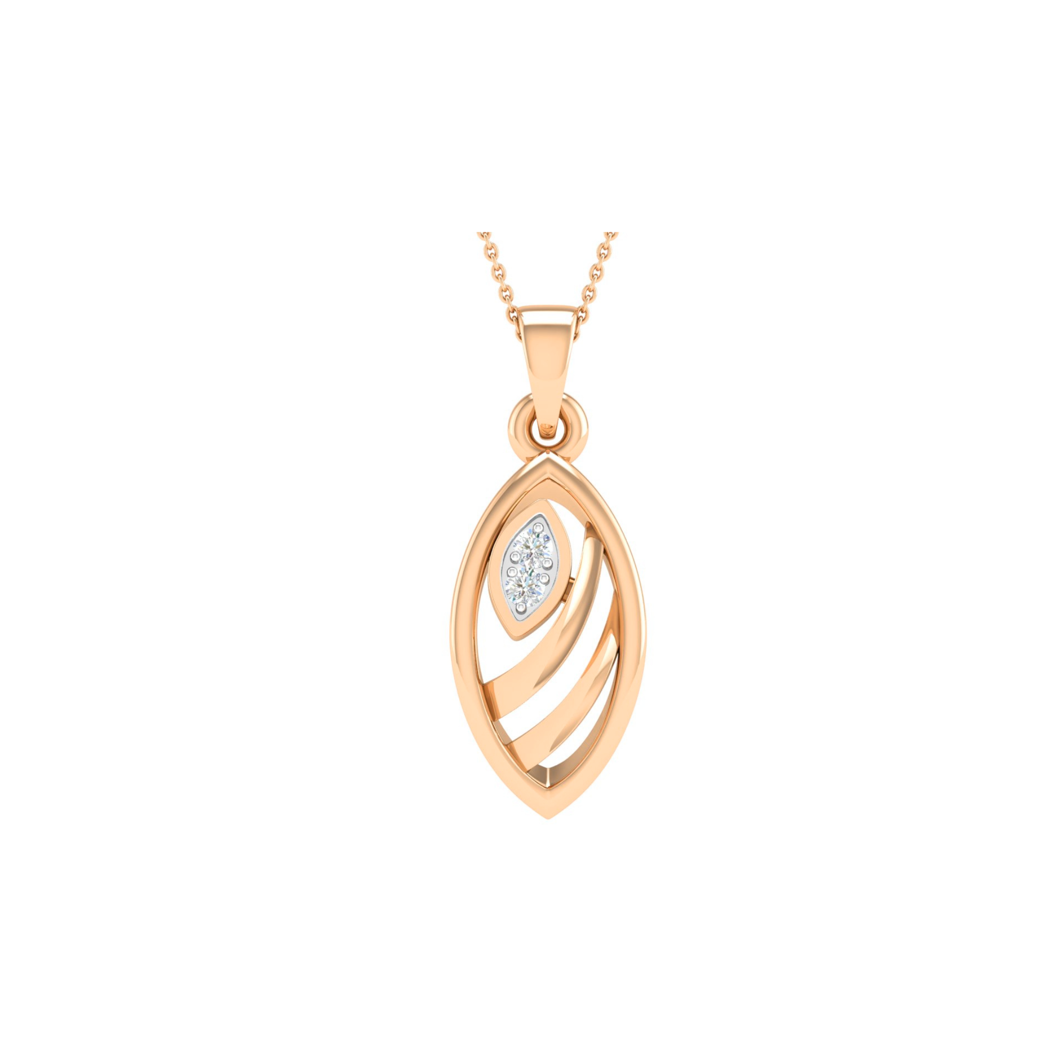 18KT ROSE GOLD ARIEL REAL DIAMOND PENDANT