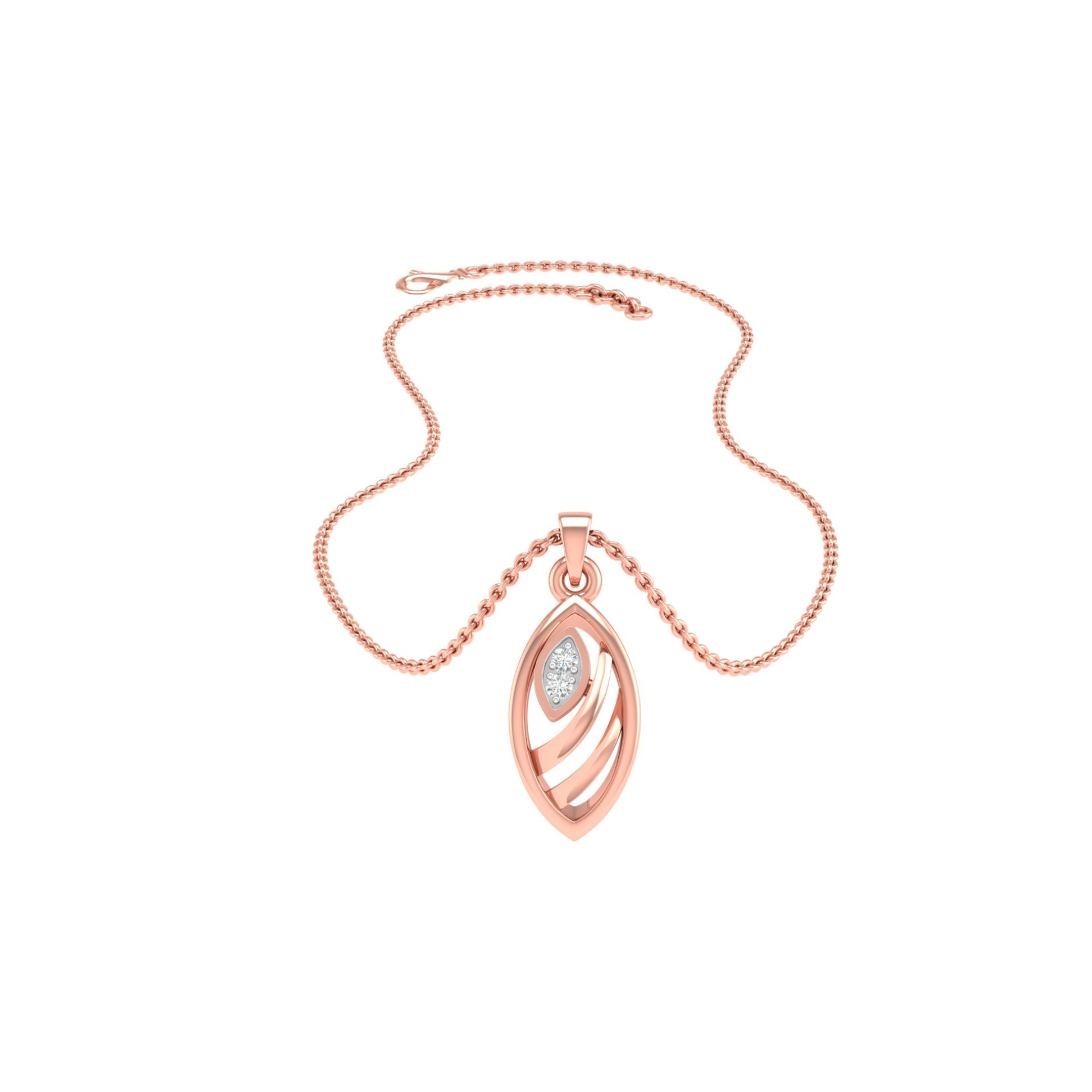 18KT ROSE GOLD ARIEL REAL DIAMOND PENDANT