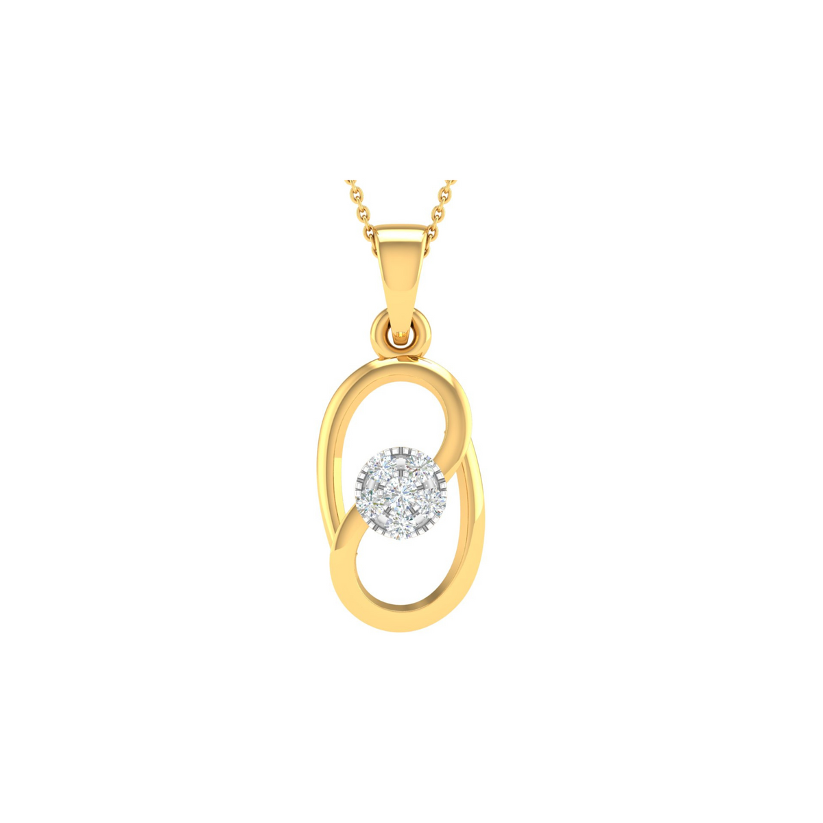 18KT YELLOW GOLD SKYE REAL DIAMOND PENDANT