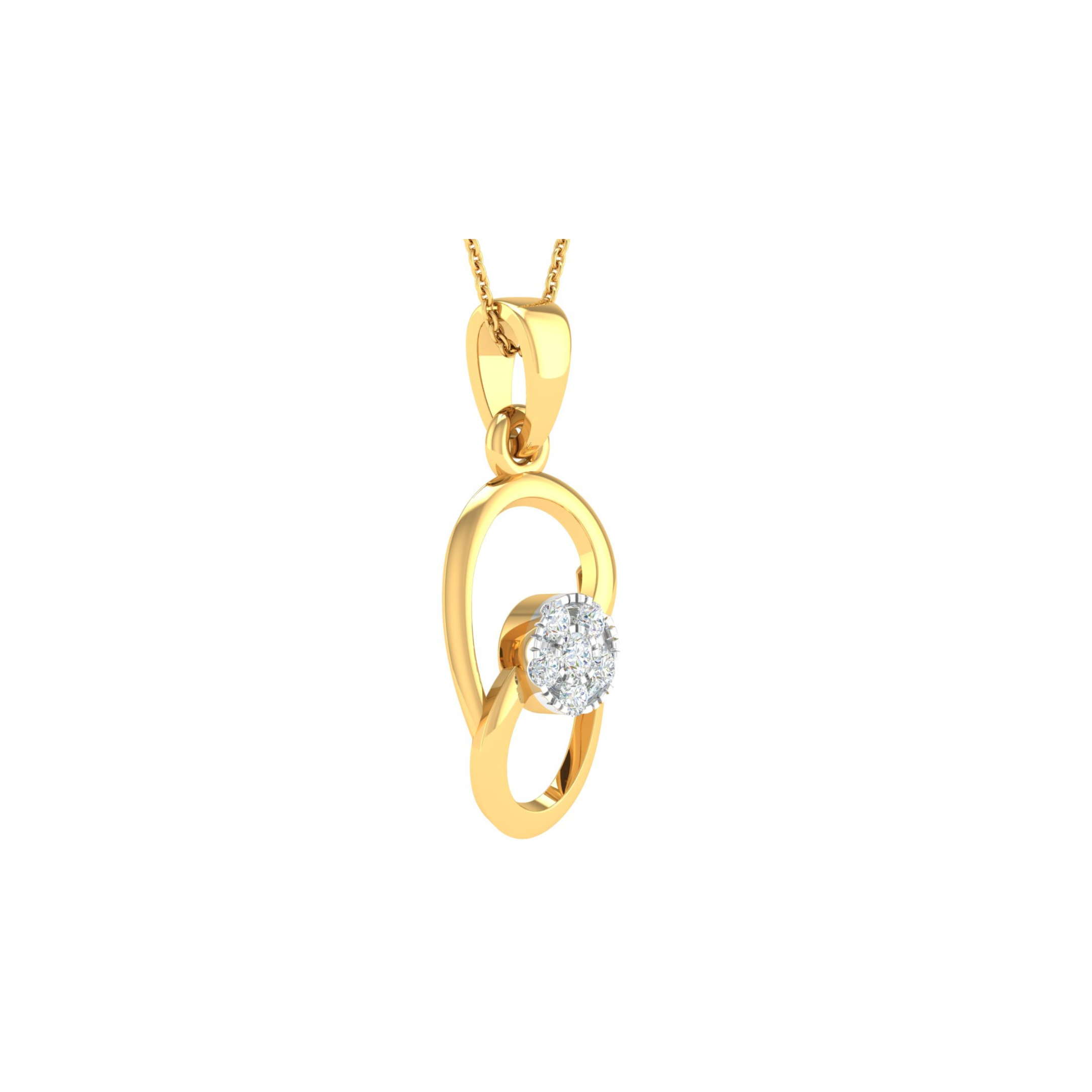 18KT YELLOW GOLD SKYE REAL DIAMOND PENDANT