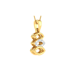 18KT YELLOW GOLD RYAN REAL DIAMOND PENDANT