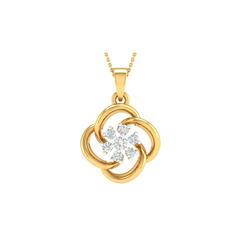 18KT YELLOW GOLD NARCISSUS REAL DIAMOND PENDANT