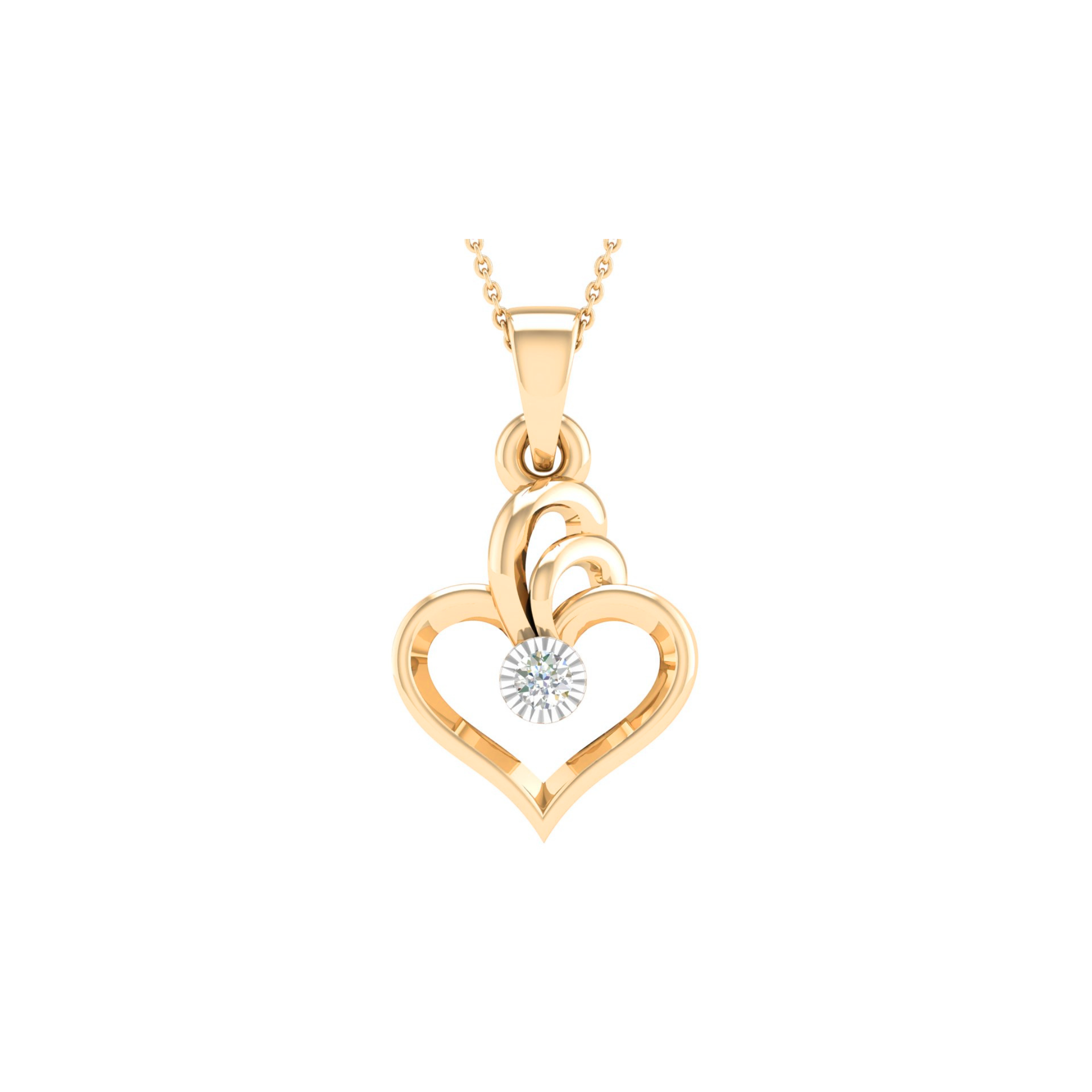 18KT ROSE GOLD LUCY REAL DIAMOND PENDANT