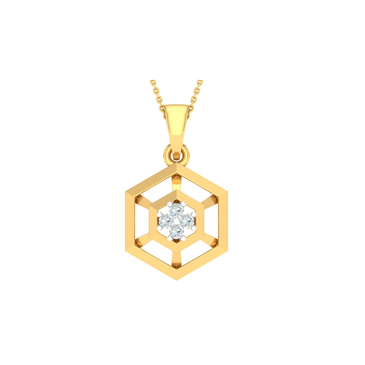 18KT YELLOW GOLD AMARA REAL DIAMOND PENDANT